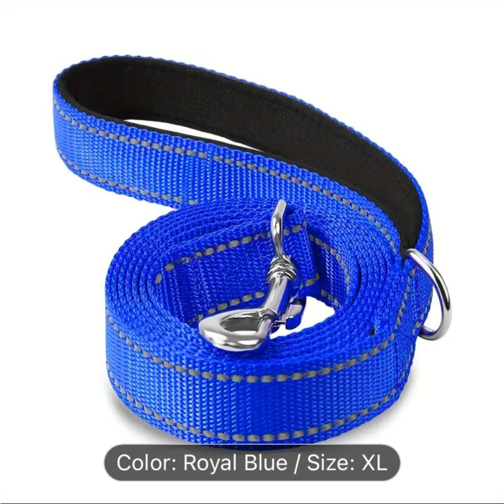 Royal Blue Dog Leash with Silver Clip